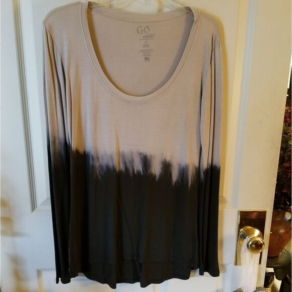 GO COUTURE TAUPE & INK TOP - Picture 1 of 3